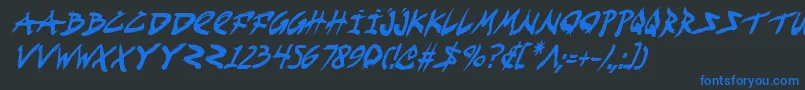 FightKidCondensedItalic Font – Blue Fonts on Black Background