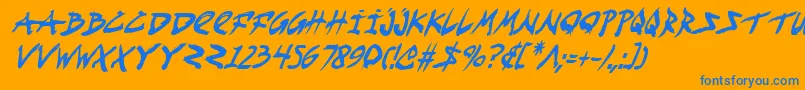 FightKidCondensedItalic Font – Blue Fonts on Orange Background