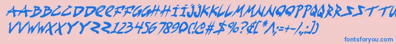 FightKidCondensedItalic Font – Blue Fonts on Pink Background