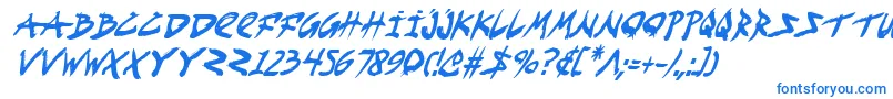FightKidCondensedItalic Font – Blue Fonts on White Background