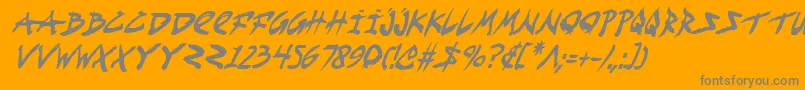 Шрифт FightKidCondensedItalic – серые шрифты на оранжевом фоне