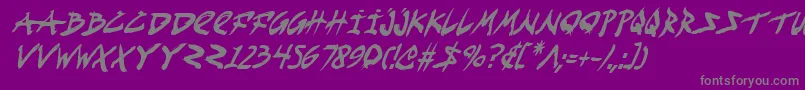 Czcionka FightKidCondensedItalic – szare czcionki na fioletowym tle