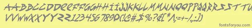 FightKidCondensedItalic Font – Gray Fonts on Yellow Background