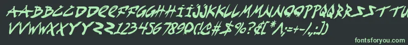 FightKidCondensedItalic Font – Green Fonts on Black Background