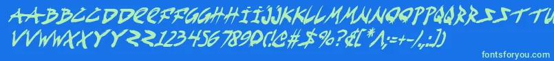 Police FightKidCondensedItalic – polices vertes sur fond bleu