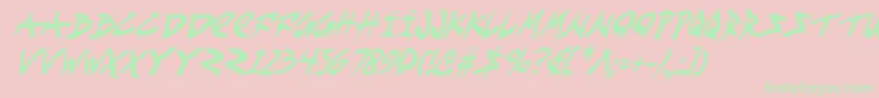 FightKidCondensedItalic-Schriftart – Grüne Schriften auf rosa Hintergrund