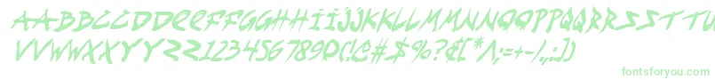 FightKidCondensedItalic Font – Green Fonts on White Background
