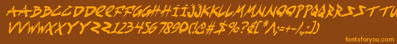 FightKidCondensedItalic Font – Orange Fonts on Brown Background