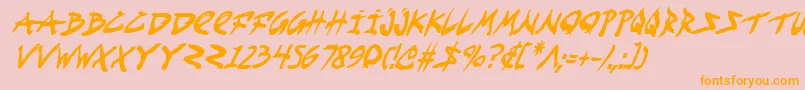 FightKidCondensedItalic Font – Orange Fonts on Pink Background