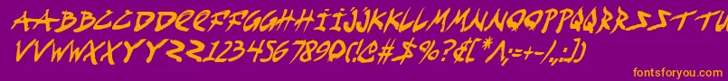 FightKidCondensedItalic Font – Orange Fonts on Purple Background