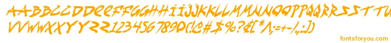 Fonte FightKidCondensedItalic – fontes laranjas em um fundo branco