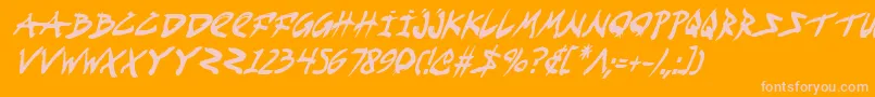 FightKidCondensedItalic Font – Pink Fonts on Orange Background