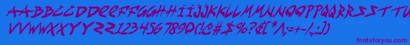 fuente FightKidCondensedItalic – Fuentes Moradas Sobre Fondo Azul