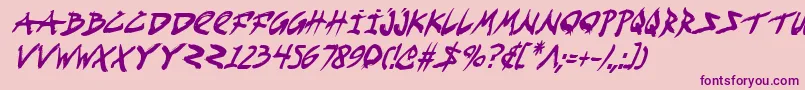 Police FightKidCondensedItalic – polices violettes sur fond rose