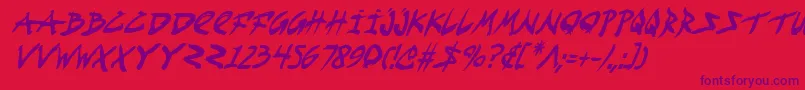 FightKidCondensedItalic Font – Purple Fonts on Red Background