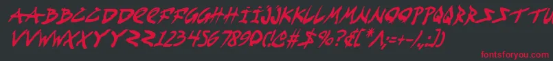 FightKidCondensedItalic Font – Red Fonts on Black Background