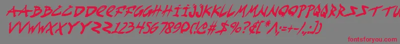 FightKidCondensedItalic Font – Red Fonts on Gray Background