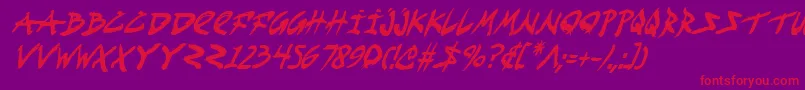 FightKidCondensedItalic Font – Red Fonts on Purple Background