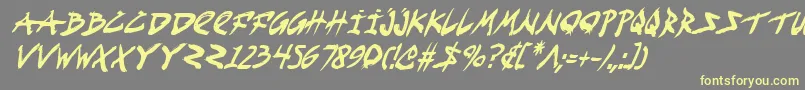 Czcionka FightKidCondensedItalic – żółte czcionki na szarym tle