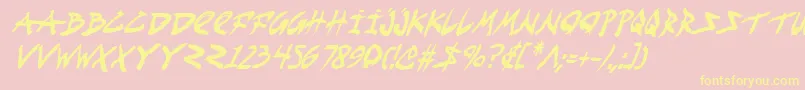 Police FightKidCondensedItalic – polices jaunes sur fond rose