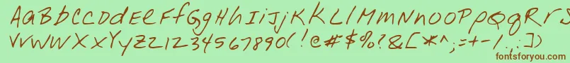 LeonardRegular Font – Brown Fonts on Green Background