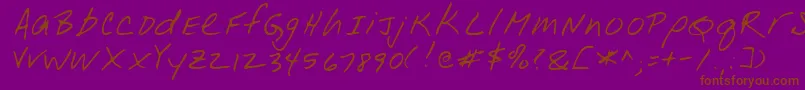 Czcionka LeonardRegular – brązowe czcionki na fioletowym tle