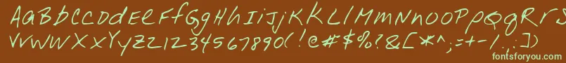 Шрифт LeonardRegular – зелёные шрифты на коричневом фоне