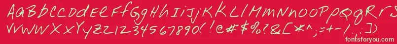 フォントLeonardRegular – 赤い背景に緑の文字