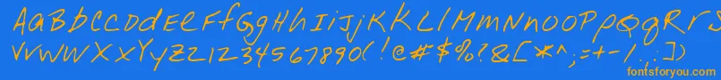 LeonardRegular Font – Orange Fonts on Blue Background