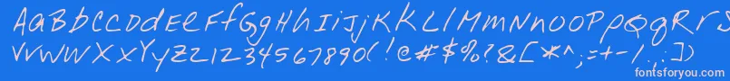 LeonardRegular Font – Pink Fonts on Blue Background