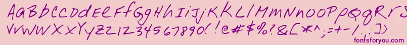 LeonardRegular-Schriftart – Violette Schriften auf rosa Hintergrund