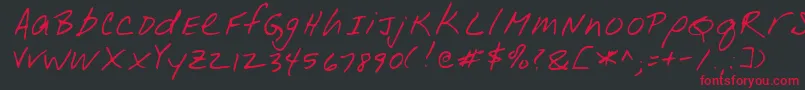 LeonardRegular Font – Red Fonts on Black Background