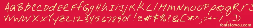 LeonardRegular Font – Yellow Fonts on Red Background