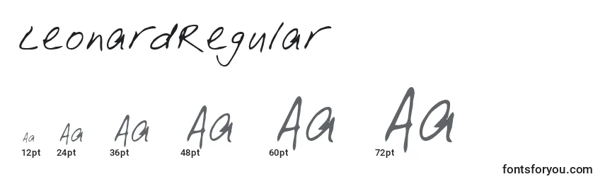 Размеры шрифта LeonardRegular