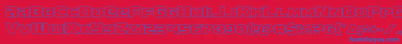 Terranout Font – Blue Fonts on Red Background