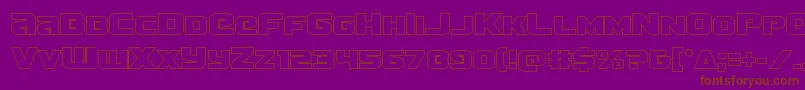 Terranout-Schriftart – Braune Schriften auf violettem Hintergrund
