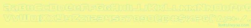 Czcionka Terranout – zielone czcionki na żółtym tle
