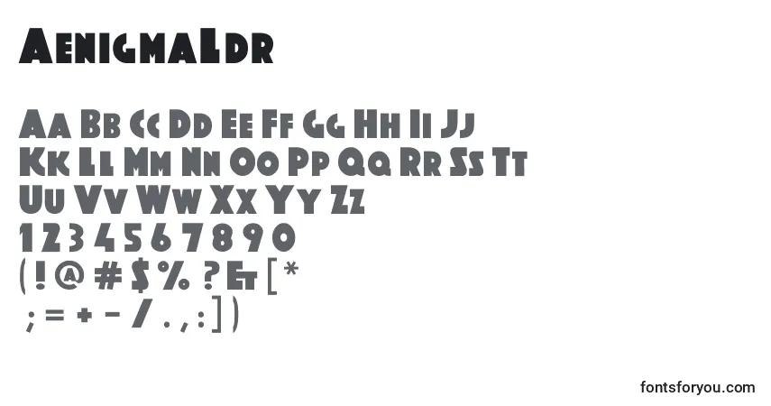 Czcionka AenigmaLdr – alfabet, cyfry, specjalne znaki