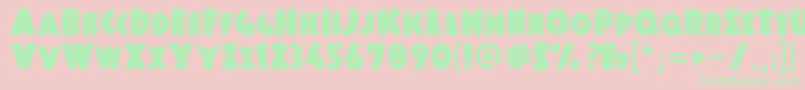 Fonte AenigmaLdr – fontes verdes em um fundo rosa