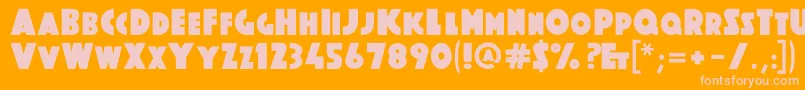 AenigmaLdr-Schriftart – Rosa Schriften auf orangefarbenem Hintergrund