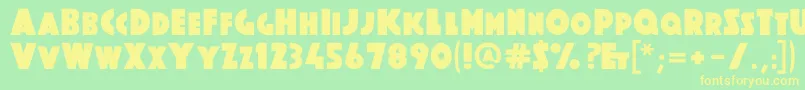 Шрифт AenigmaLdr – жёлтые шрифты на зелёном фоне