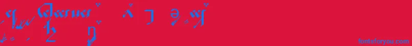 TengwarNoldorA Font – Blue Fonts on Red Background