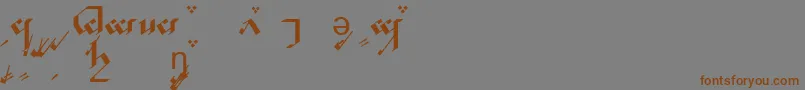 TengwarNoldorA Font – Brown Fonts on Gray Background