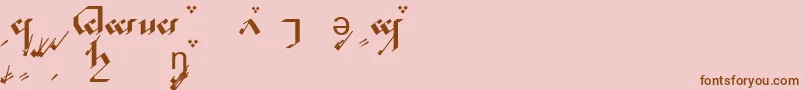 TengwarNoldorA Font – Brown Fonts on Pink Background