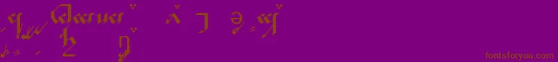フォントTengwarNoldorA – 紫色の背景に茶色のフォント