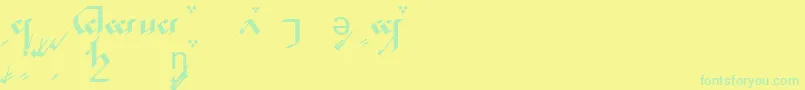 フォントTengwarNoldorA – 黄色い背景に緑の文字