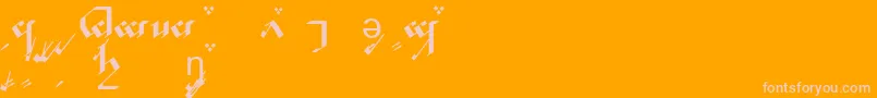TengwarNoldorA Font – Pink Fonts on Orange Background