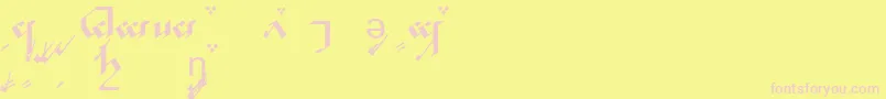 TengwarNoldorA Font – Pink Fonts on Yellow Background