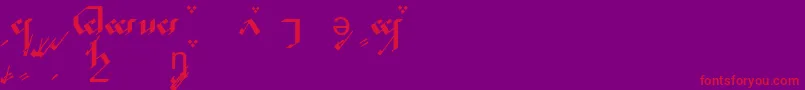 TengwarNoldorA-fontti – punaiset fontit violetilla taustalla