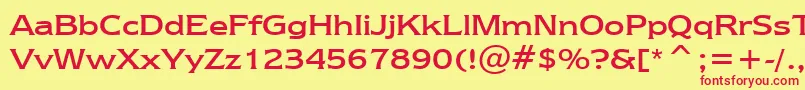 NewtextRegularBt Font – Red Fonts on Yellow Background